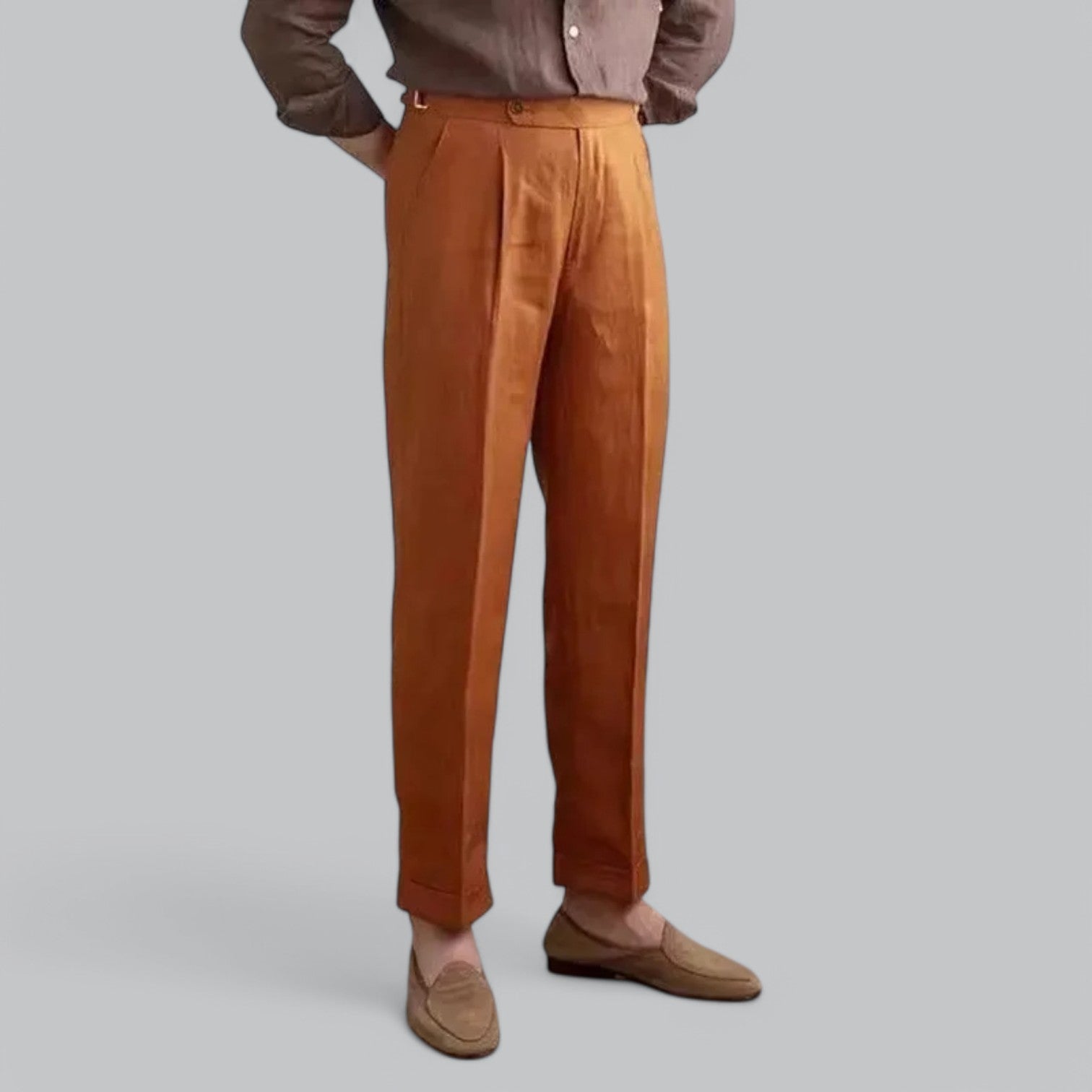 Herren Leinenhose mit Geradem Bein - Leicht und atmungsaktiv
