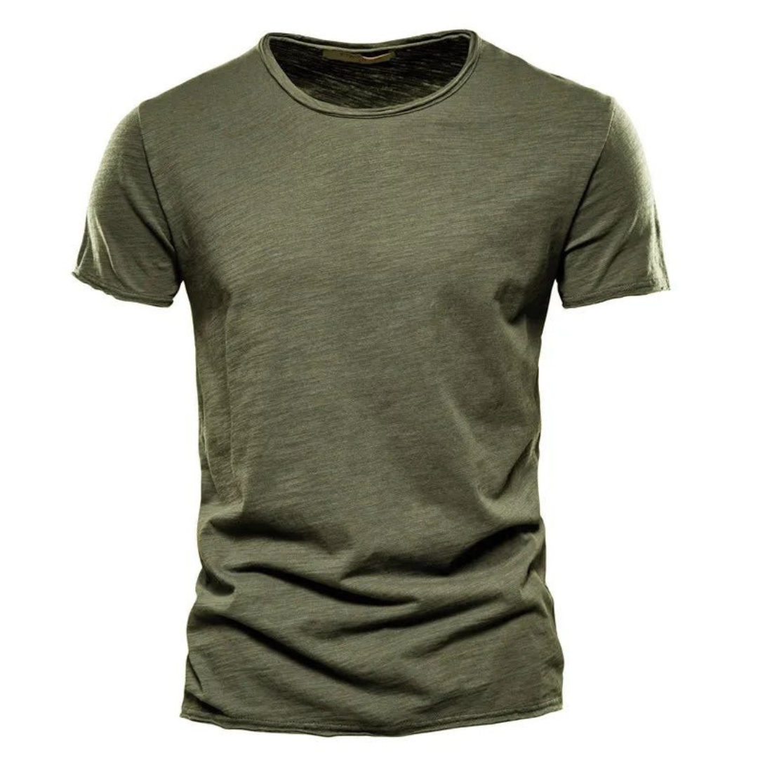 Herren T-Shirt – Unifarben mit Rundhalsausschnitt