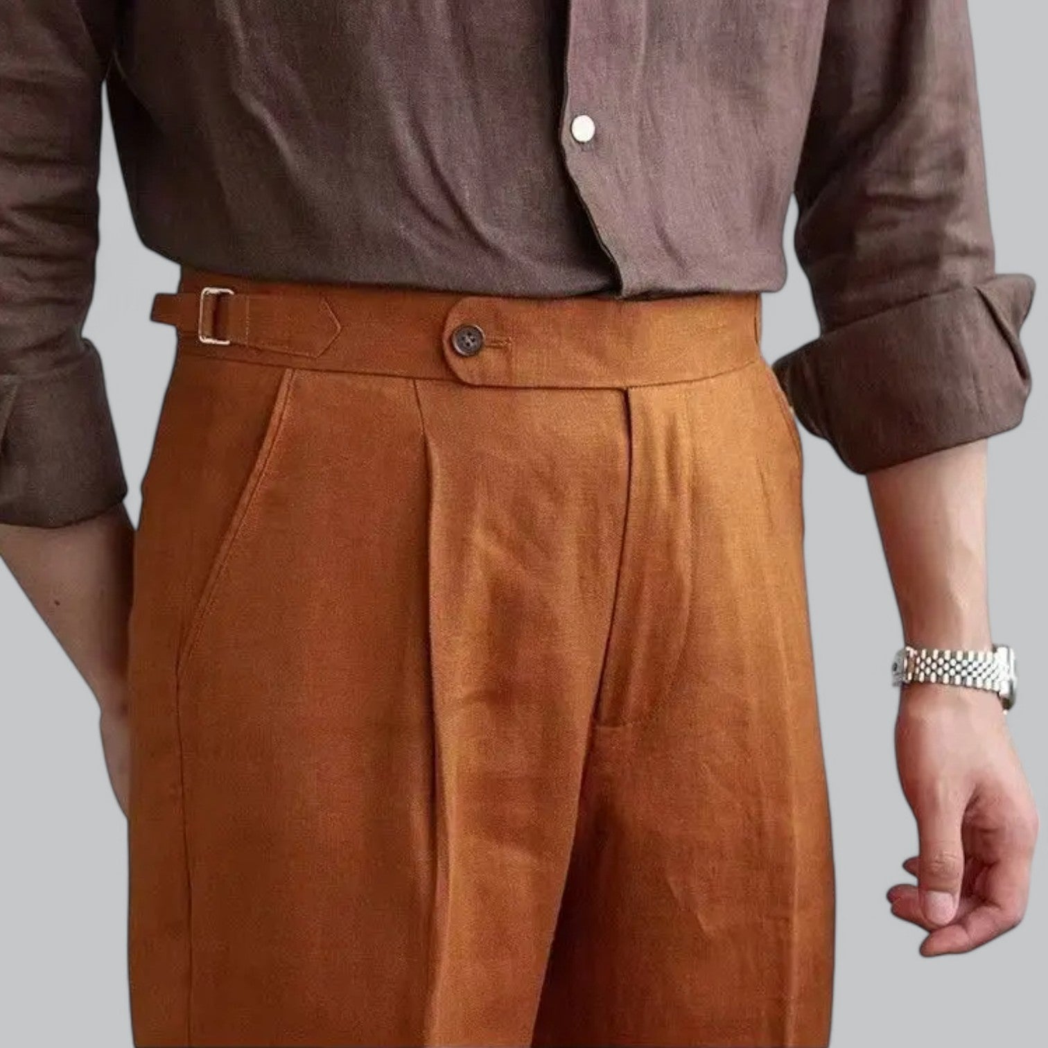 Herren Leinenhose mit Geradem Bein - Leicht und atmungsaktiv