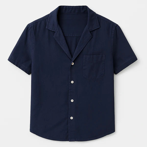 Herren Kurzarm Leinenhemd für den Sommer - Oversized Passform