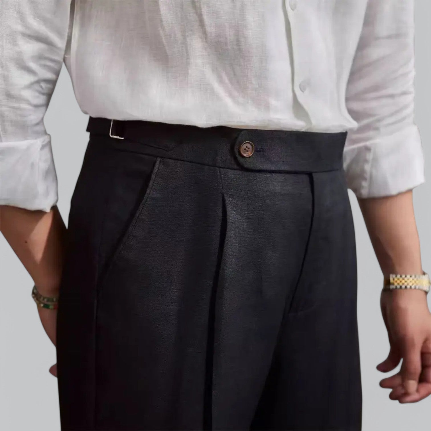 Herren Leinenhose mit Geradem Bein - Leicht und atmungsaktiv