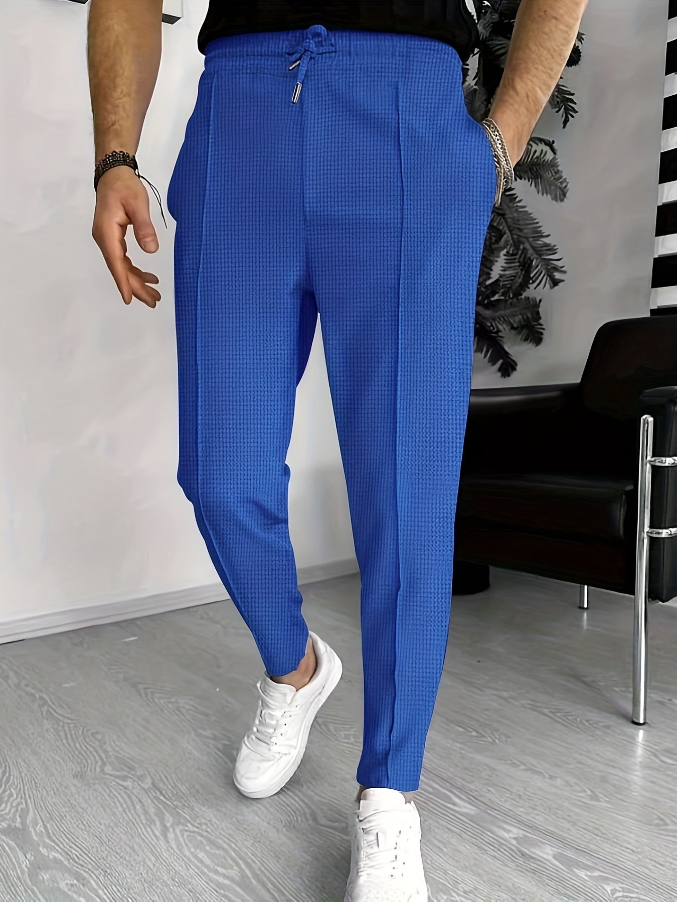 Herren Stretchhose mit Waffelstruktur