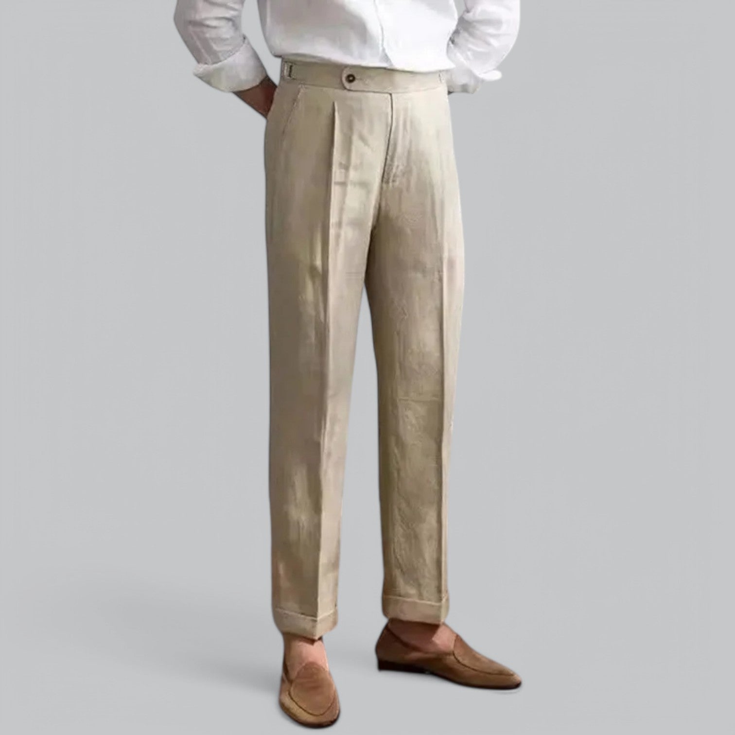 Herren Leinenhose mit Geradem Bein - Leicht und atmungsaktiv