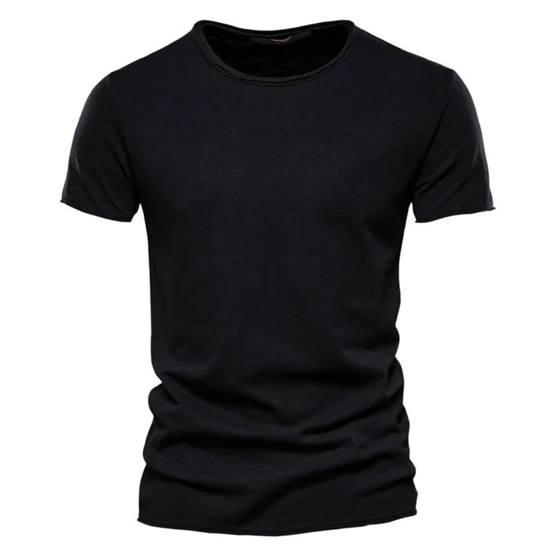 Herren T-Shirt – Unifarben mit Rundhalsausschnitt