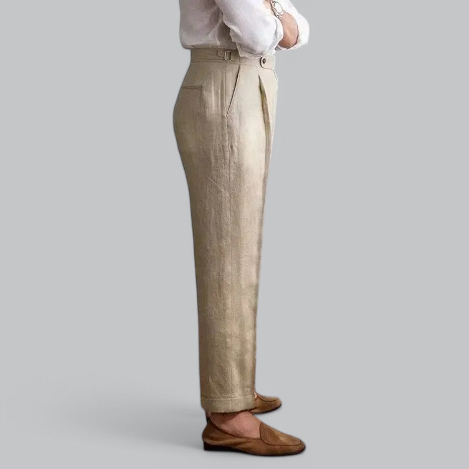 Herren Leinenhose mit Geradem Bein - Leicht und atmungsaktiv