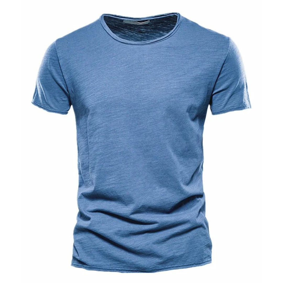 Herren T-Shirt – Unifarben mit Rundhalsausschnitt