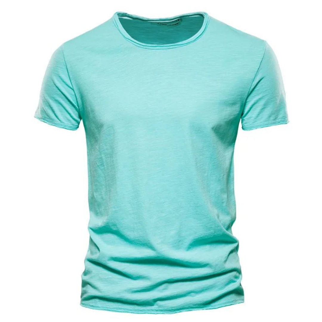 Herren T-Shirt – Unifarben mit Rundhalsausschnitt