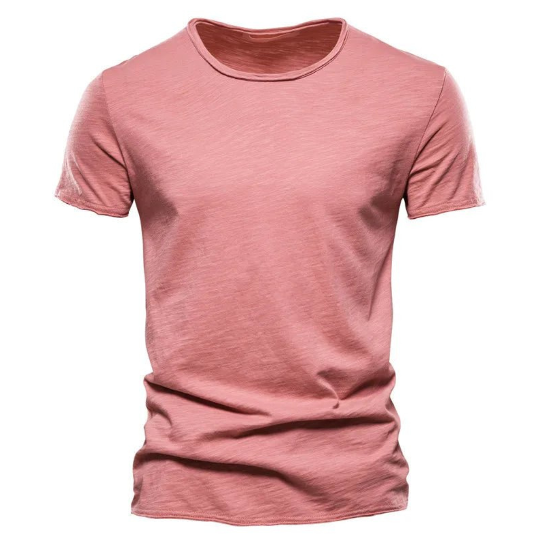 Herren T-Shirt – Unifarben mit Rundhalsausschnitt