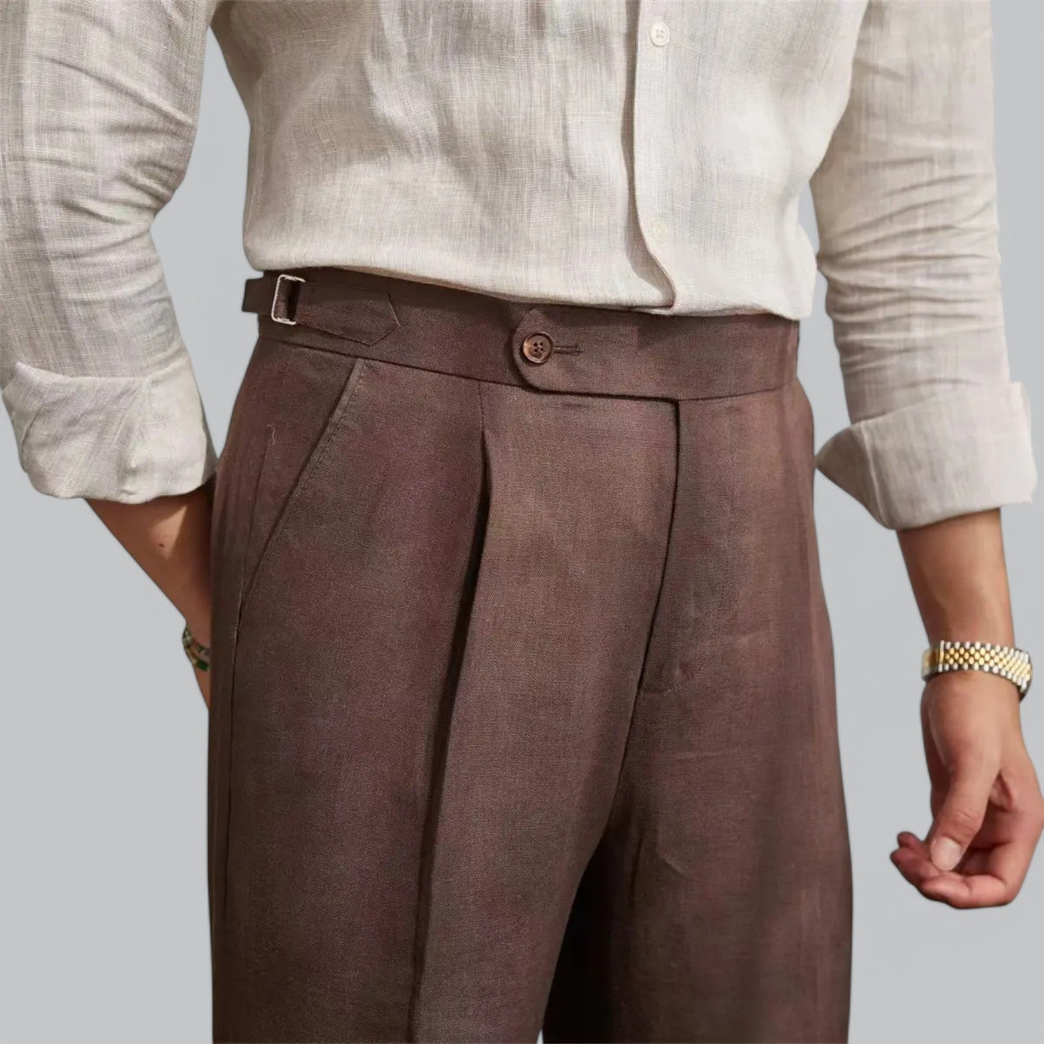 Herren Leinenhose mit Geradem Bein - Leicht und atmungsaktiv