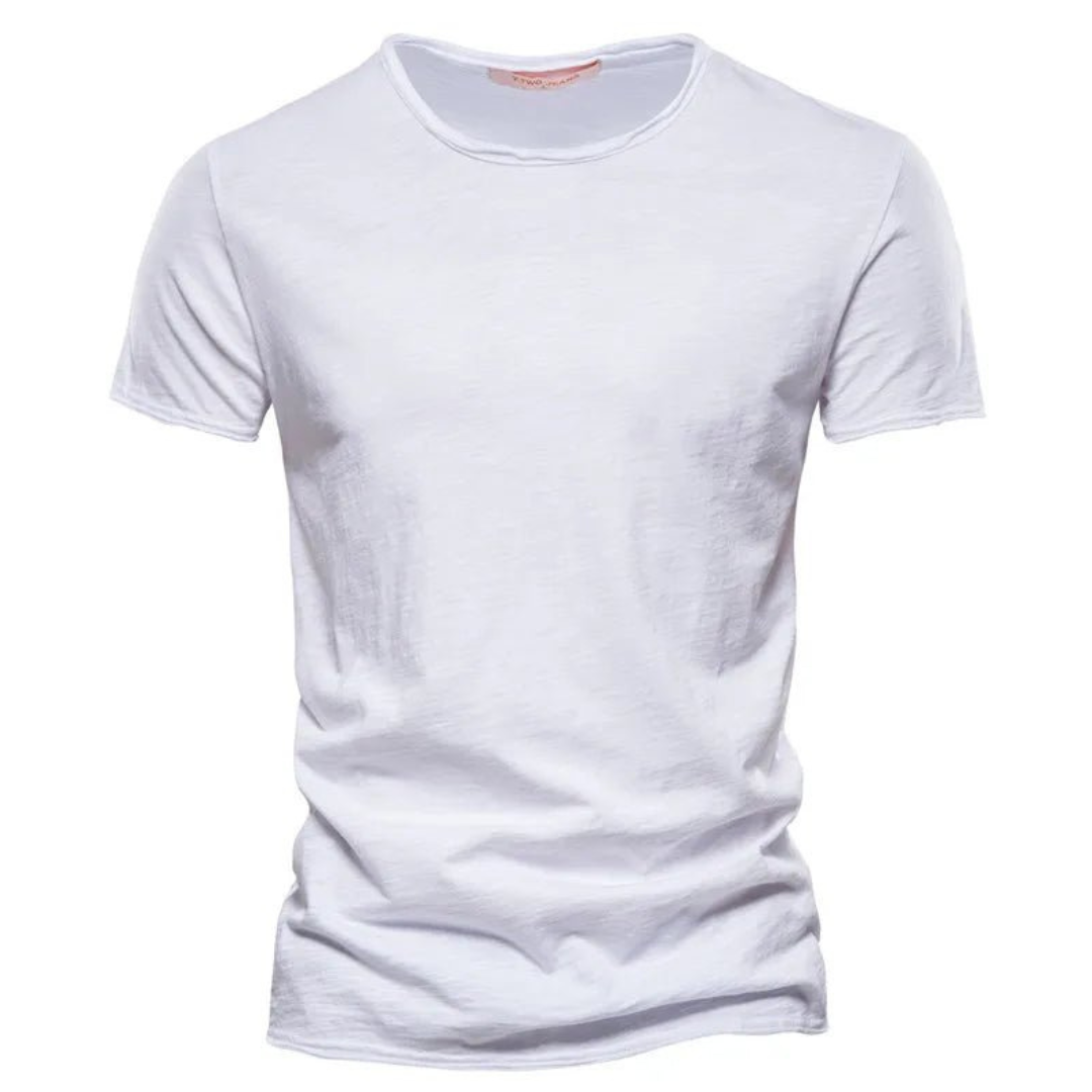 Herren T-Shirt – Unifarben mit Rundhalsausschnitt