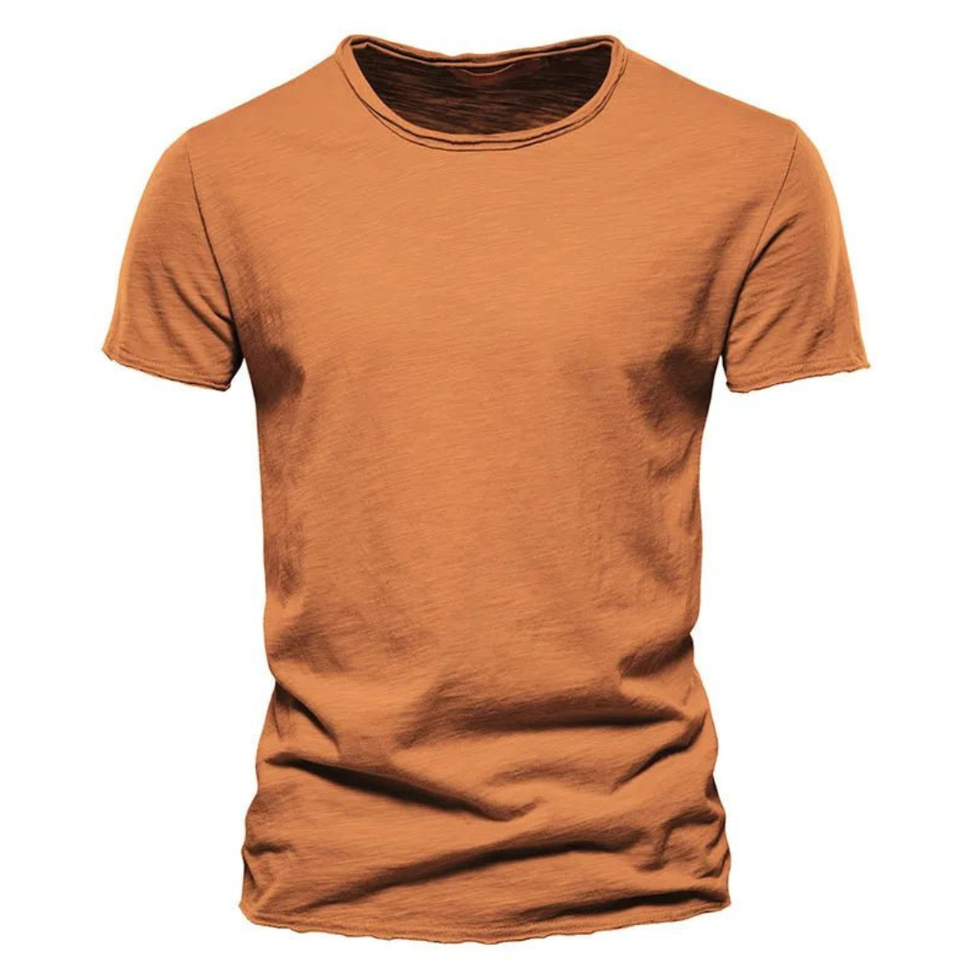 Herren T-Shirt – Unifarben mit Rundhalsausschnitt