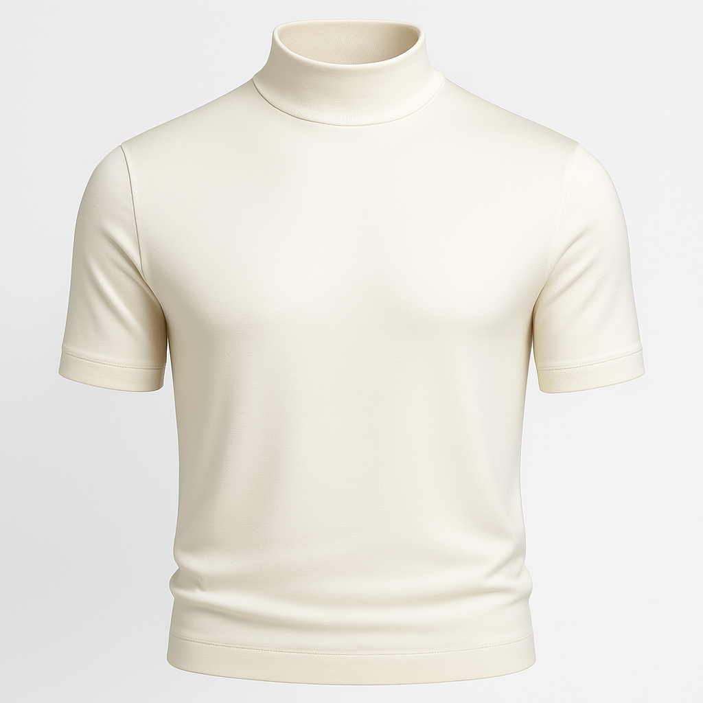 Herren-T-Shirt mit Hohem Hals - Lässiger Sommerstil