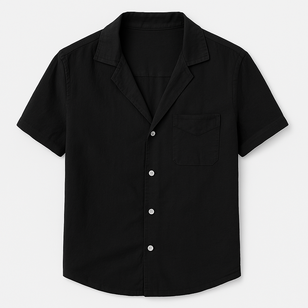 Herren Kurzarm Leinenhemd für den Sommer - Oversized Passform