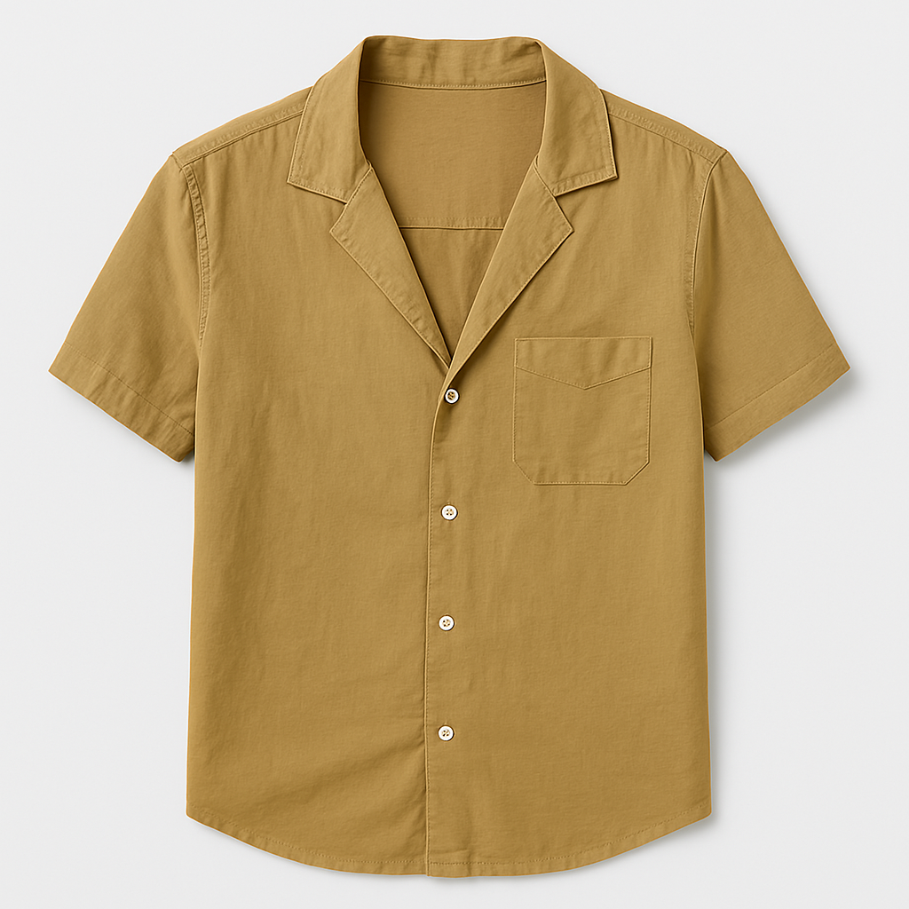 Herren Kurzarm Leinenhemd für den Sommer - Oversized Passform