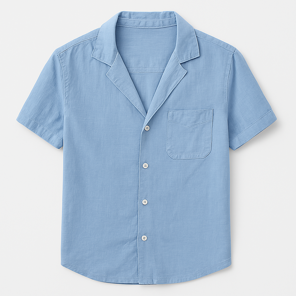 Herren Kurzarm Leinenhemd für den Sommer - Oversized Passform