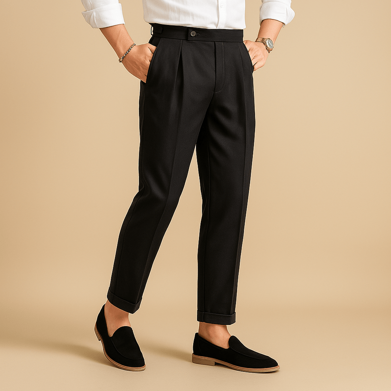 Herren Leinen Stoffhose - Oxford-Stil