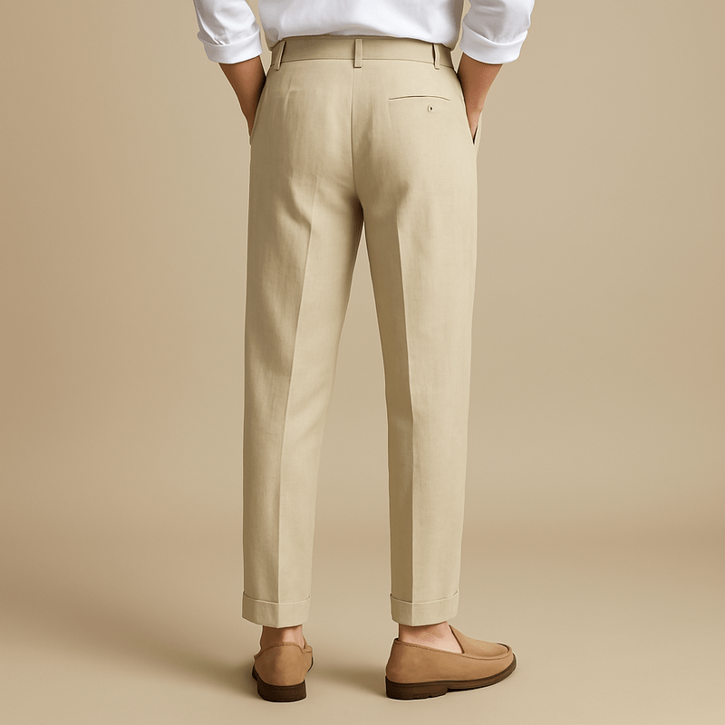 Herren Leinen Stoffhose - Oxford-Stil