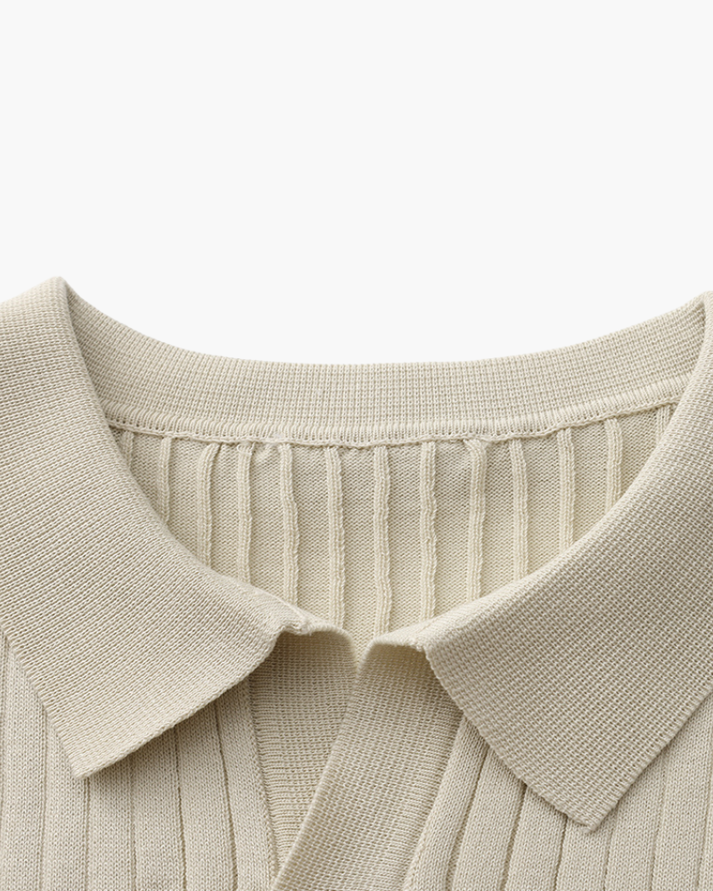 Herren-Poloshirt mit Rippstruktur