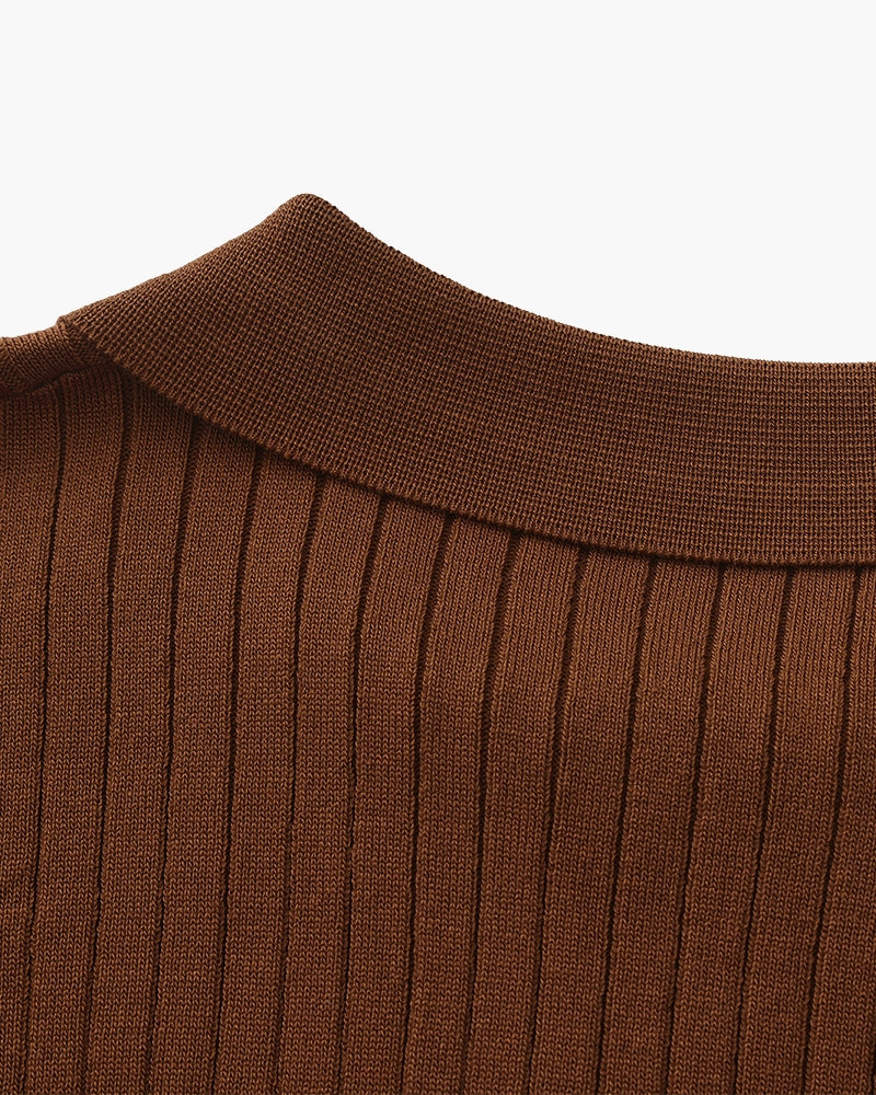 Herren-Poloshirt mit Rippstruktur