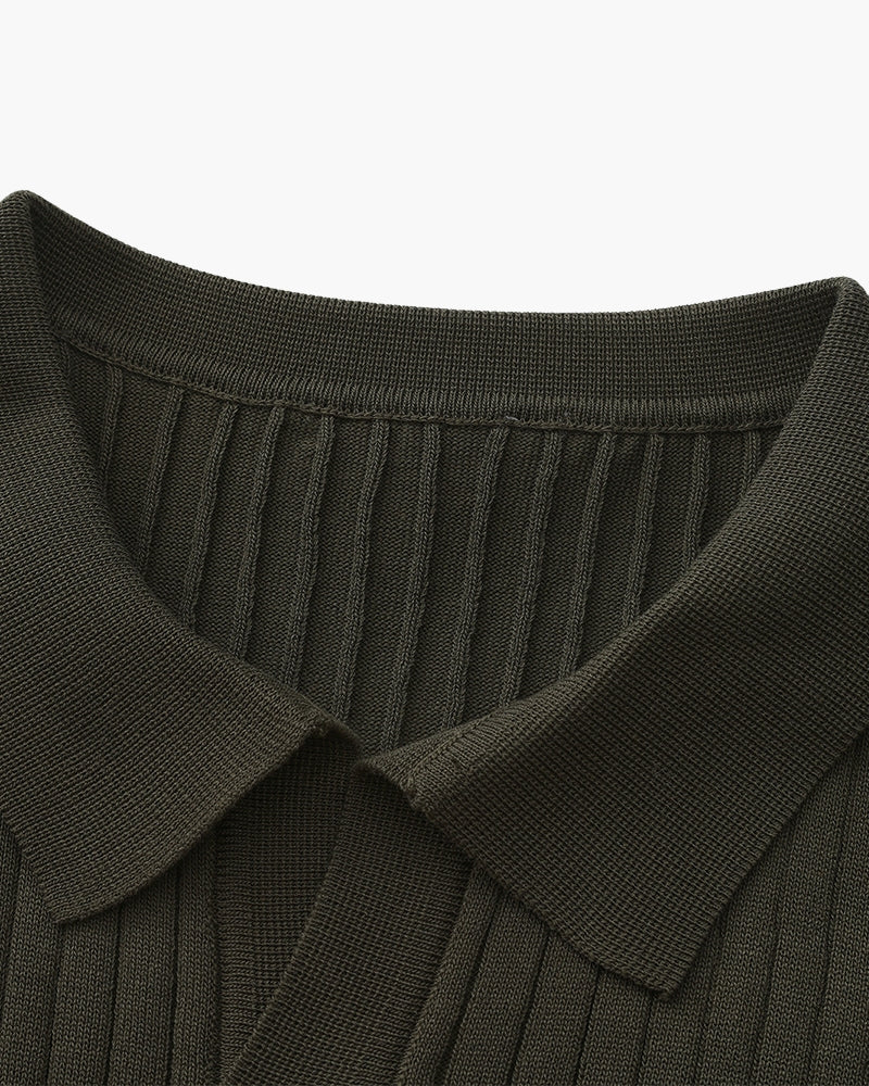 Herren-Poloshirt mit Rippstruktur