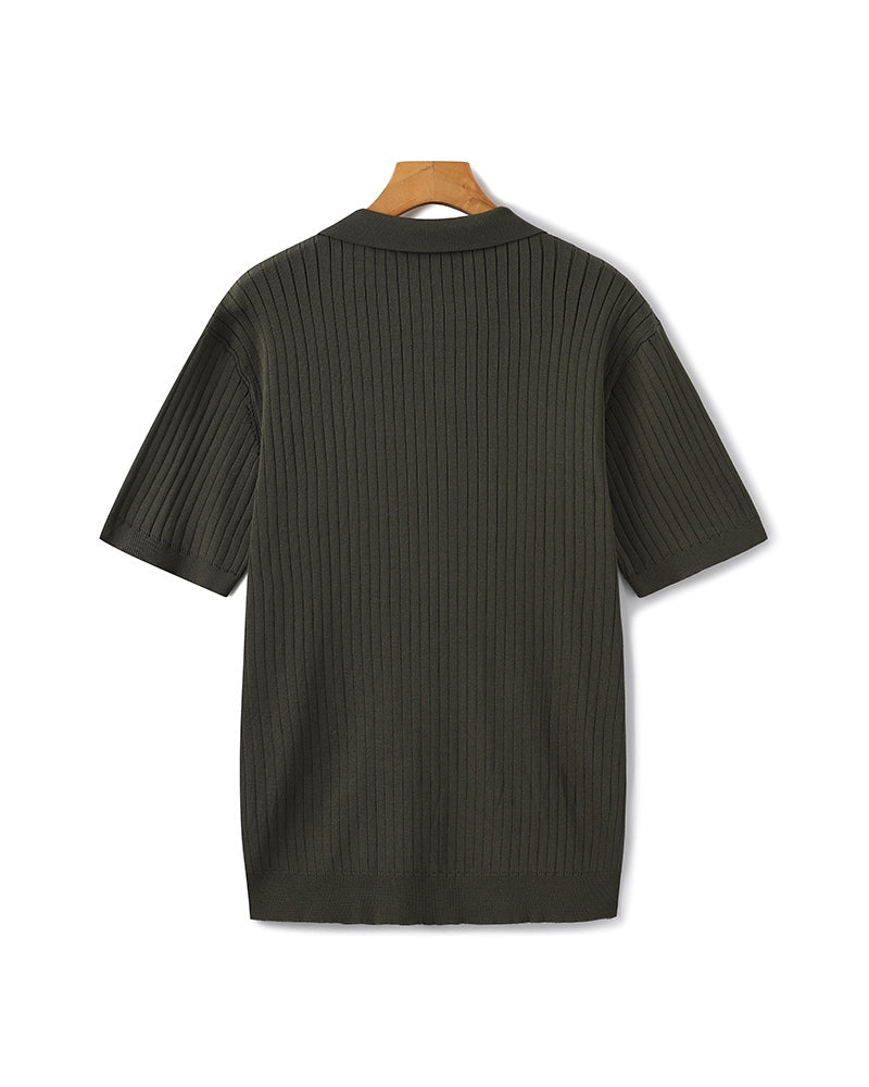Herren-Poloshirt mit Rippstruktur