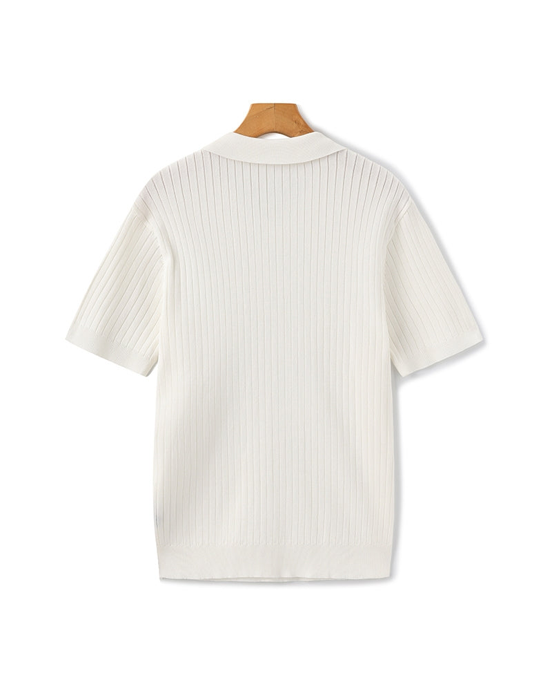 Herren-Poloshirt mit Rippstruktur