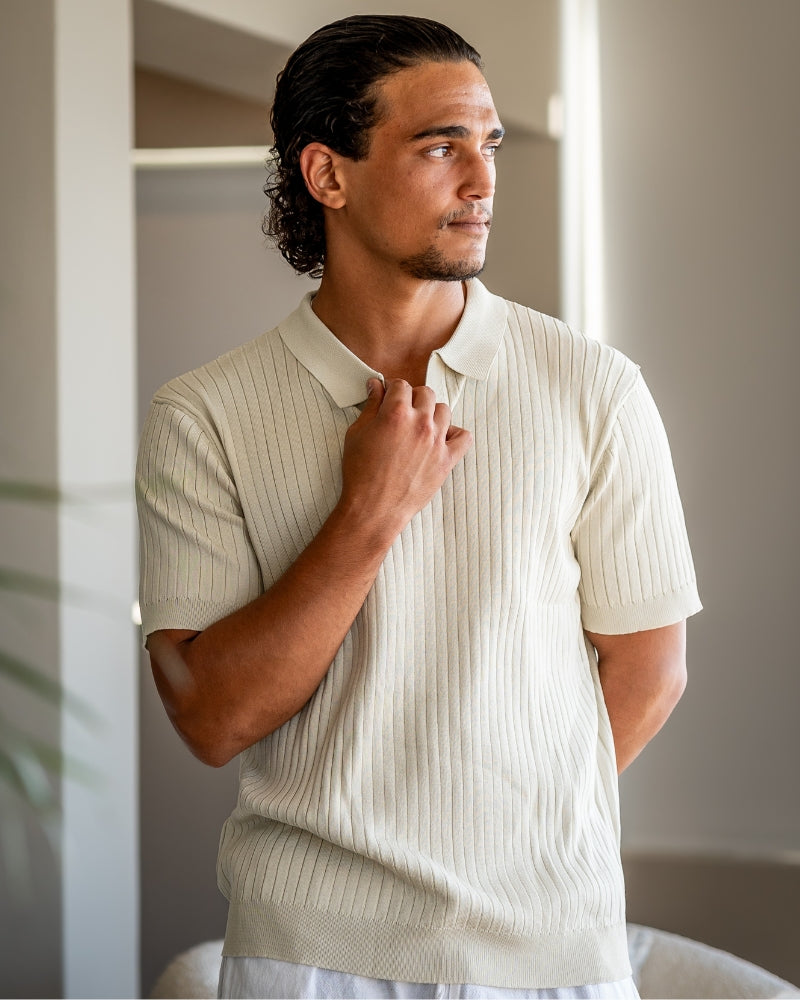 Herren-Poloshirt mit Rippstruktur