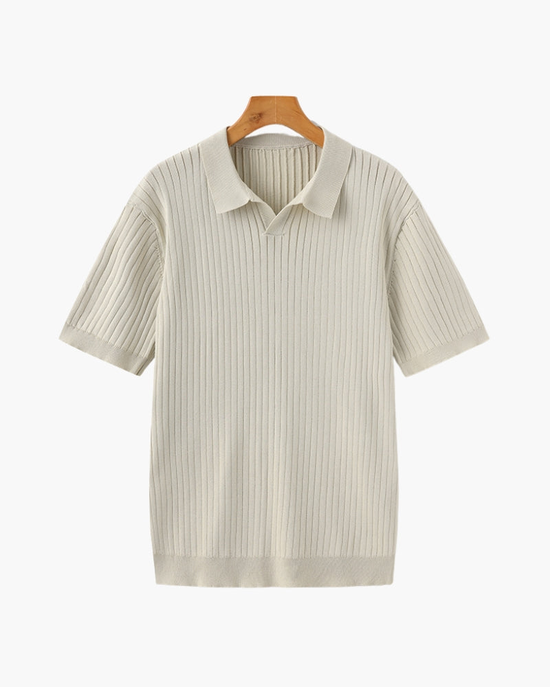 Herren-Poloshirt mit Rippstruktur