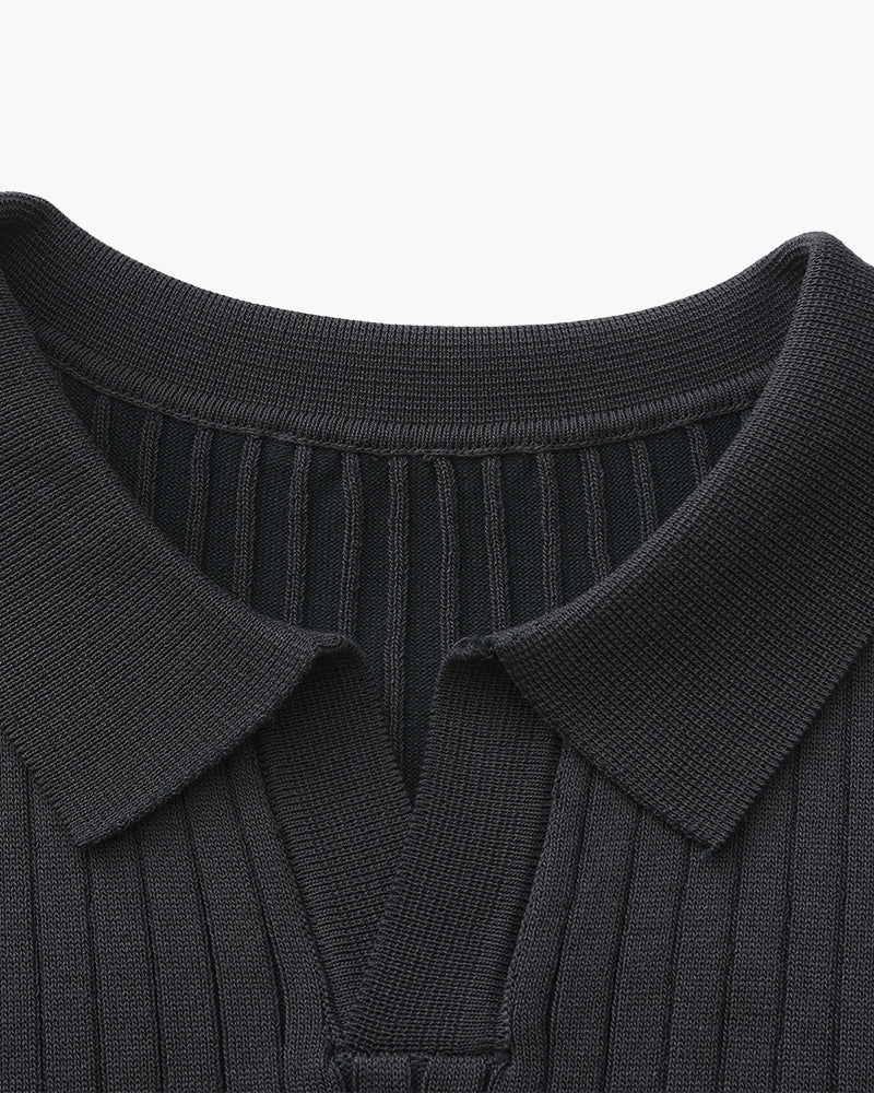 Herren-Poloshirt mit Rippstruktur