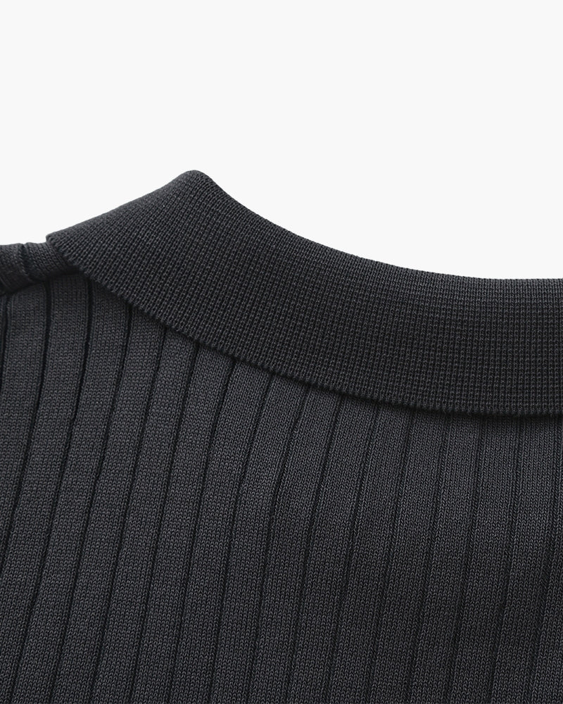 Herren-Poloshirt mit Rippstruktur