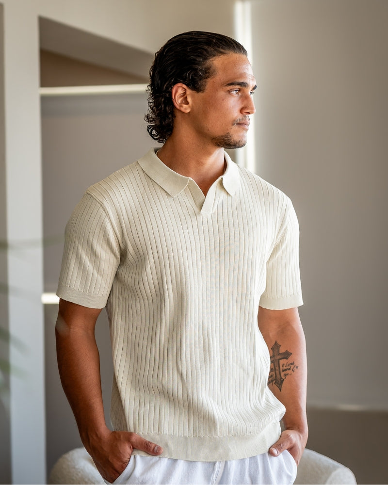 Herren-Poloshirt mit Rippstruktur