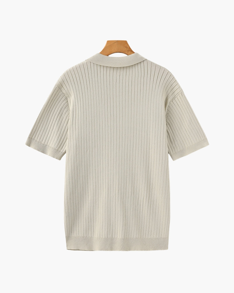 Herren-Poloshirt mit Rippstruktur