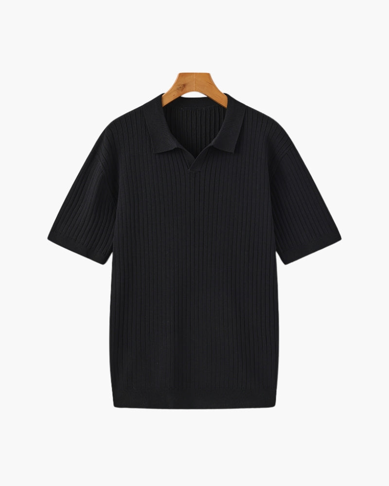 Herren-Poloshirt mit Rippstruktur