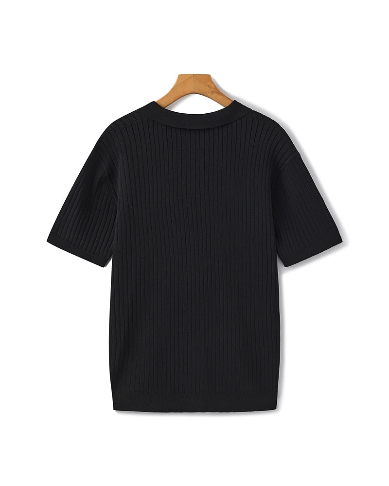 Herren-Poloshirt mit Rippstruktur