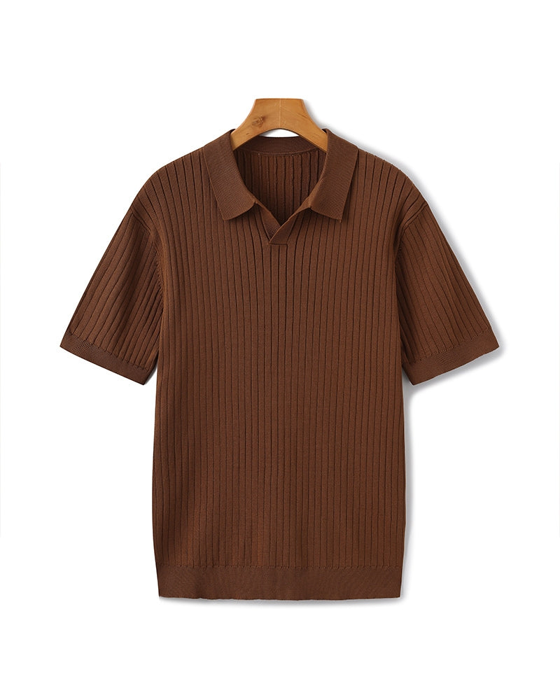 Herren-Poloshirt mit Rippstruktur