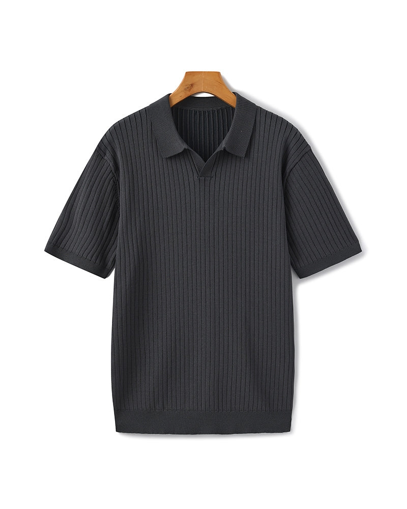 Herren-Poloshirt mit Rippstruktur