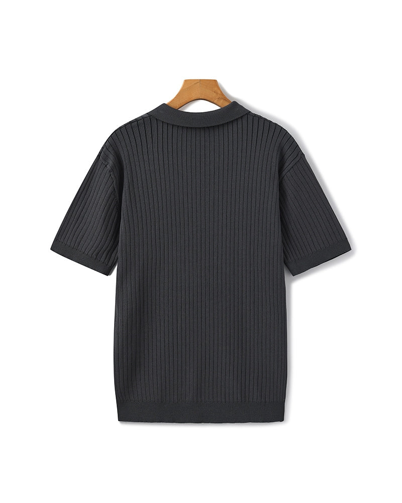 Herren-Poloshirt mit Rippstruktur