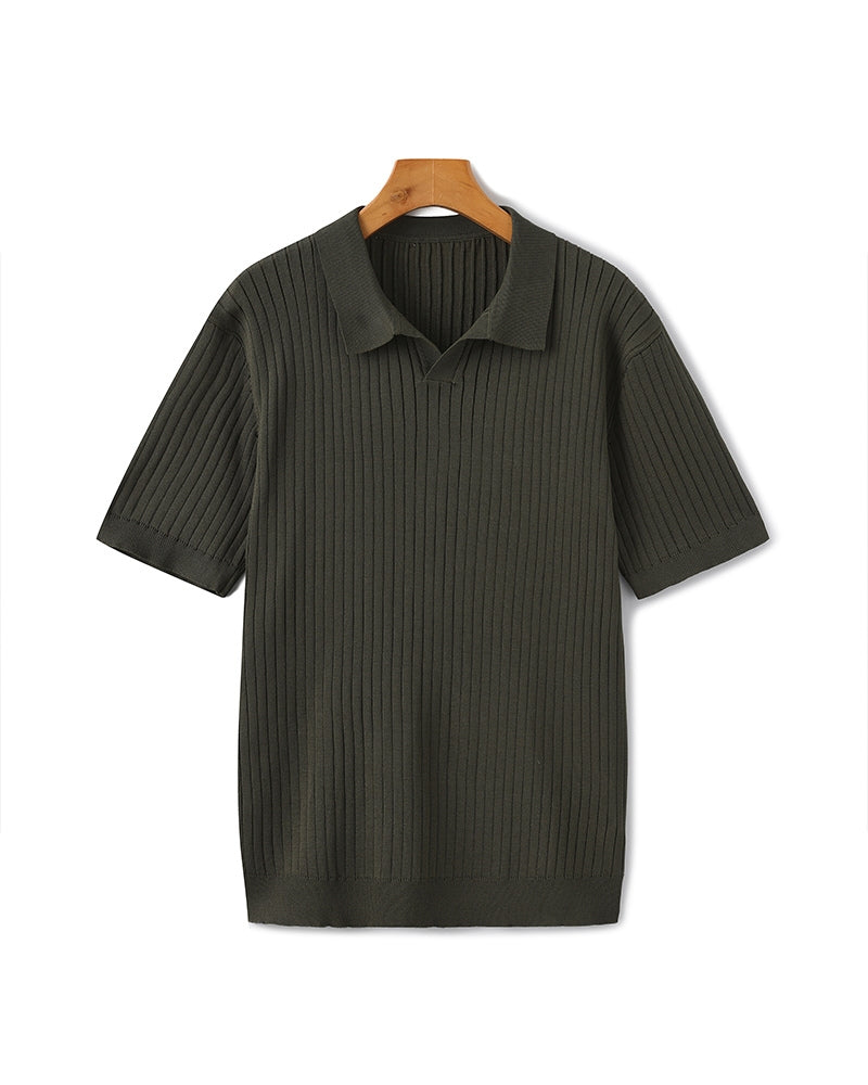 Herren-Poloshirt mit Rippstruktur