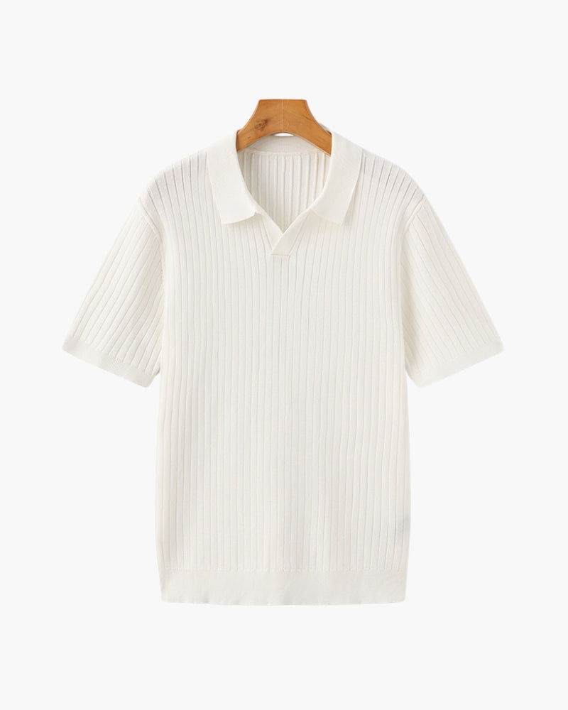 Herren-Poloshirt mit Rippstruktur