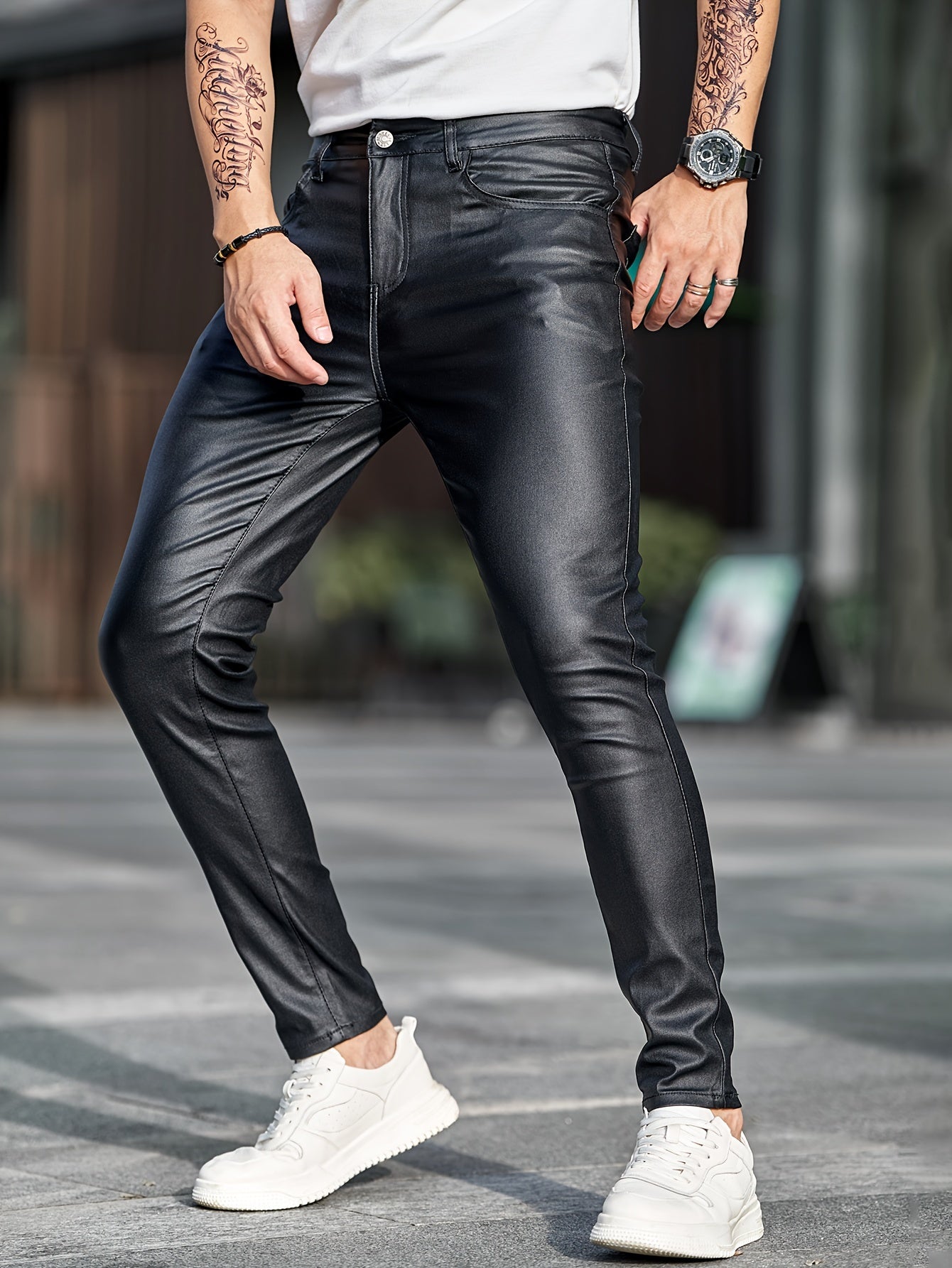 Herren Lederhose - Skinny Fit
