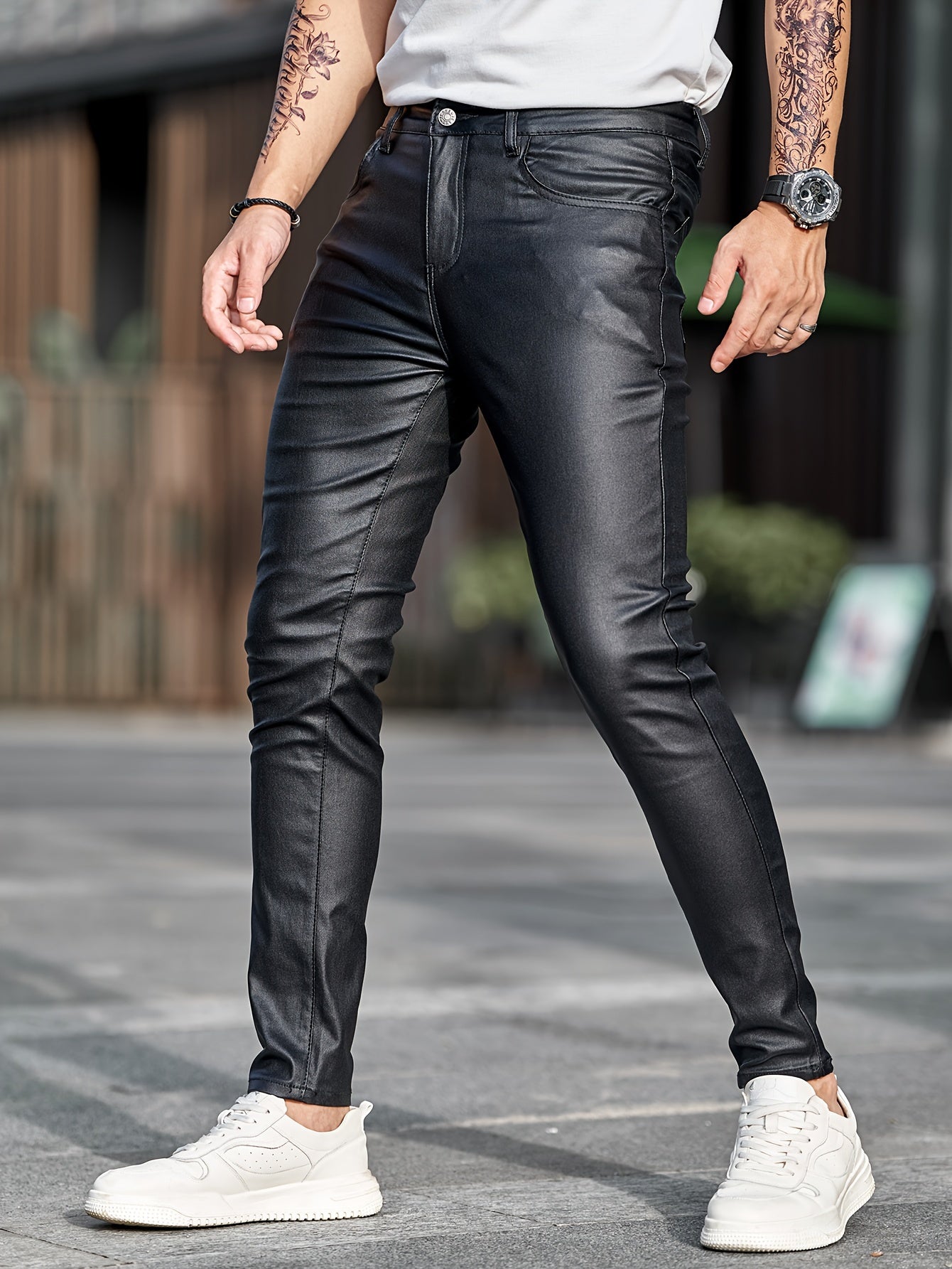 Herren Lederhose - Skinny Fit