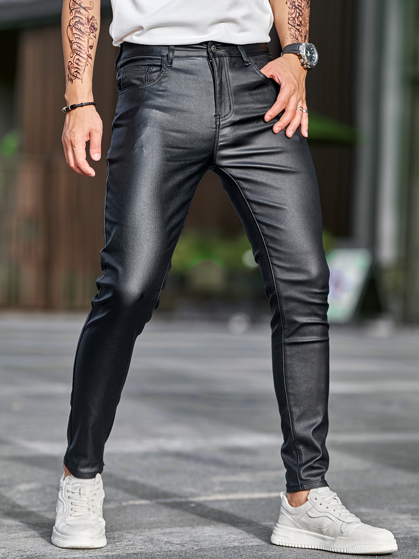 Herren Lederhose - Skinny Fit