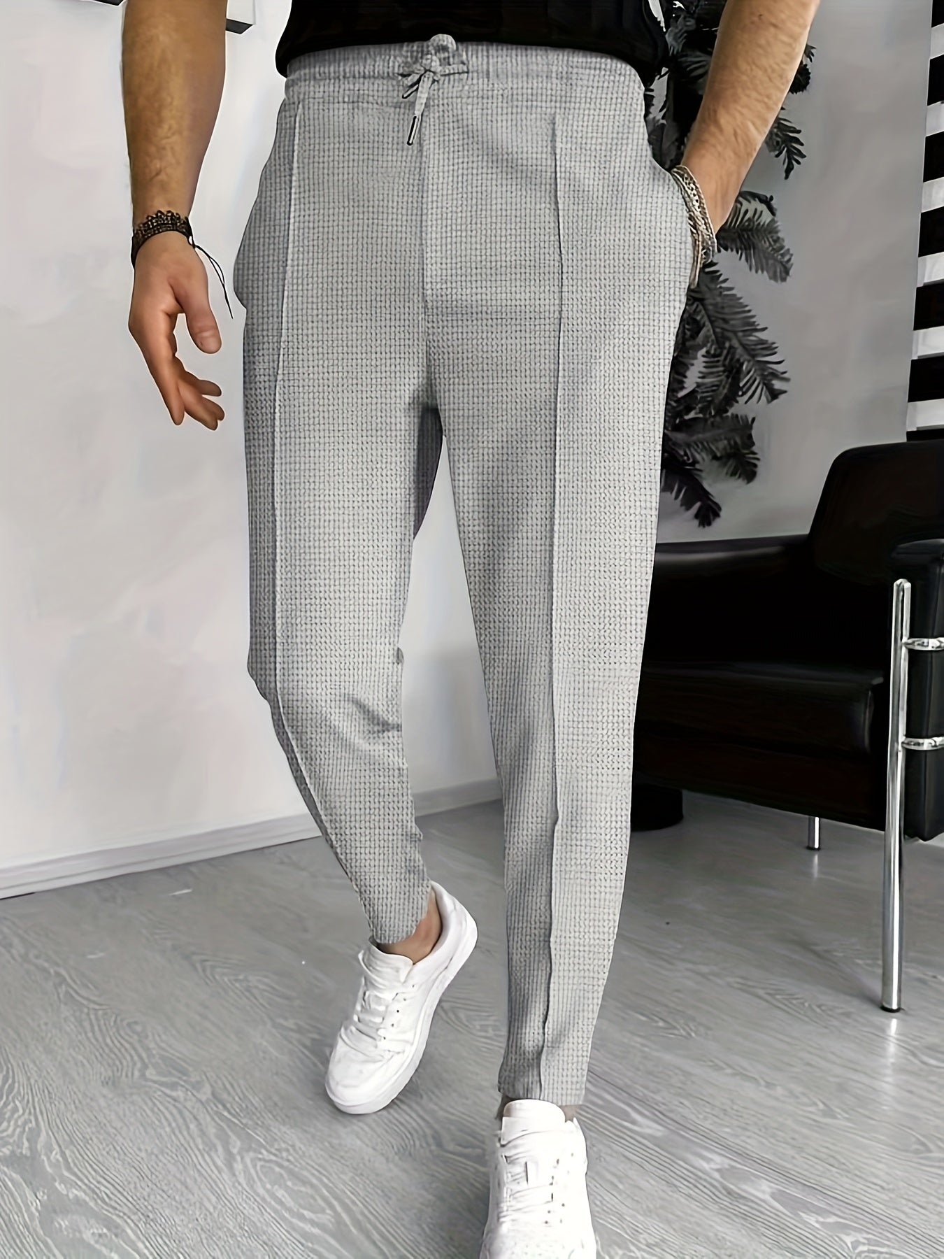 Herren Stretchhose mit Waffelstruktur