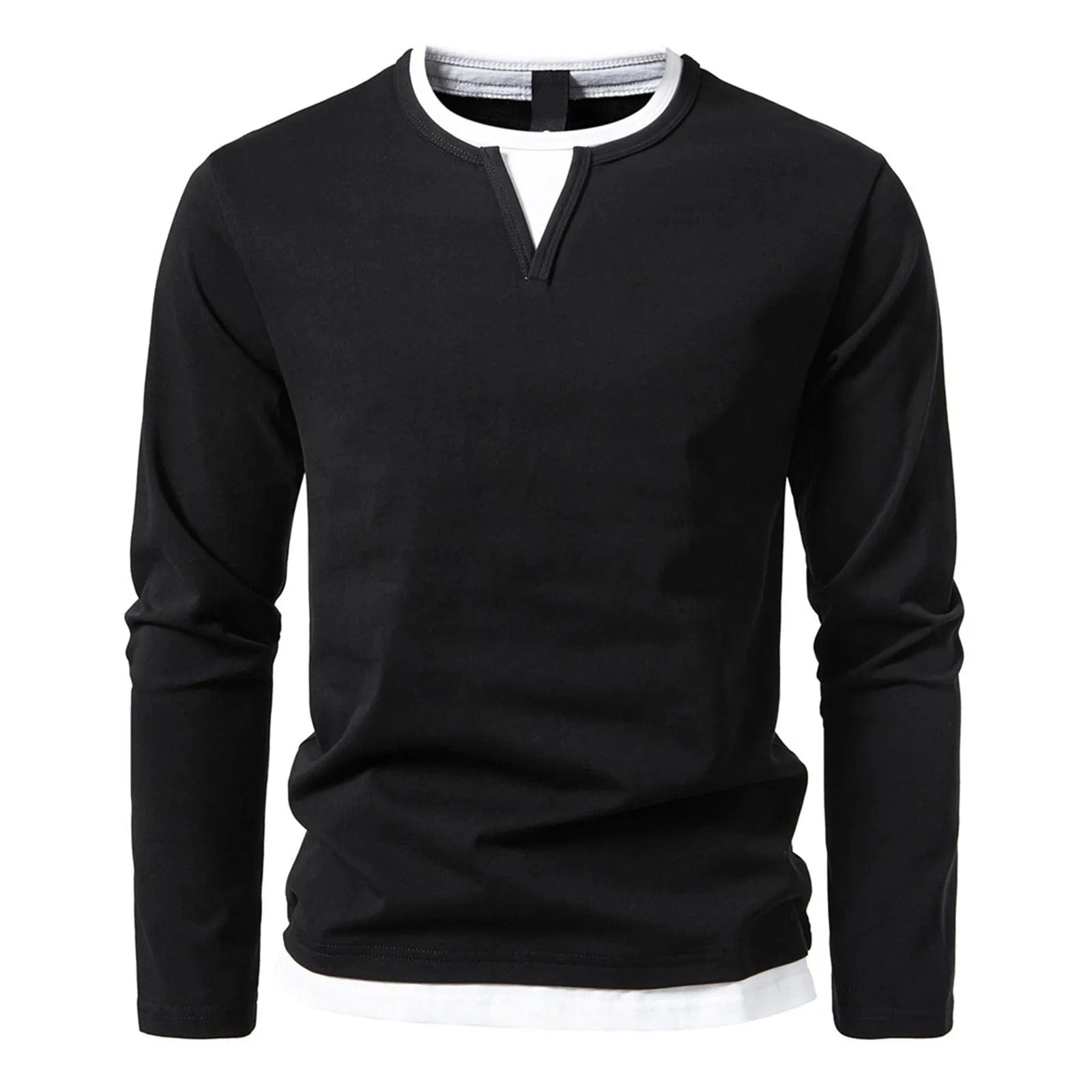 Herren langarm pullover mit rundhalsausschnitt