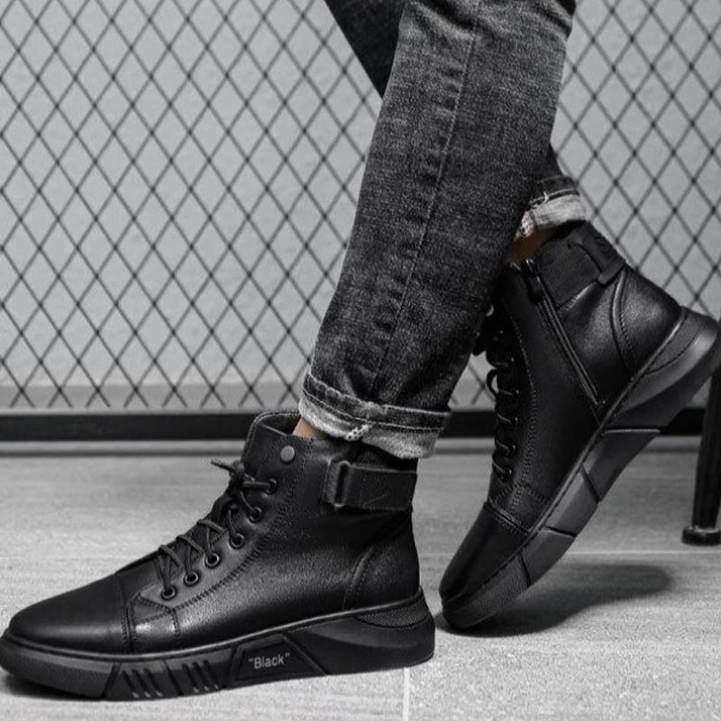 Herren schwarze lederschuhe