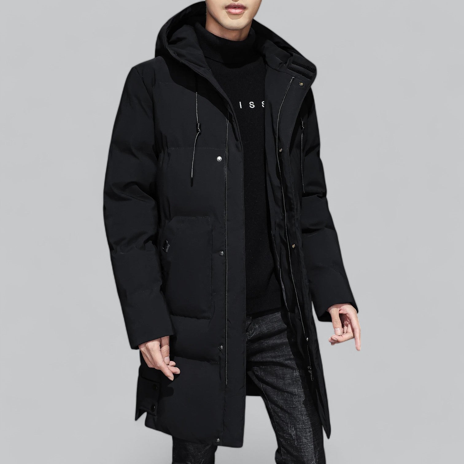 Herren Wasserdichte lange Winterjacke