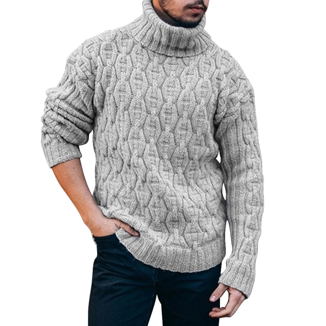 Herren warme pullover mit rollkragen