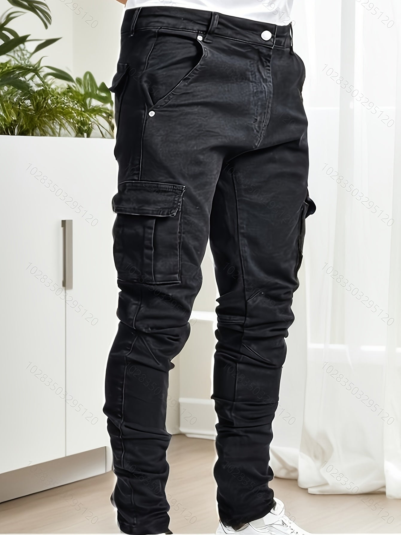 Herren cargo denim jeans mit hohem stretch