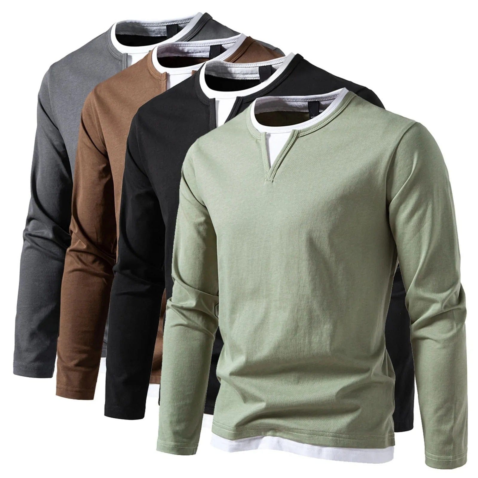 Herren langarm pullover mit rundhalsausschnitt