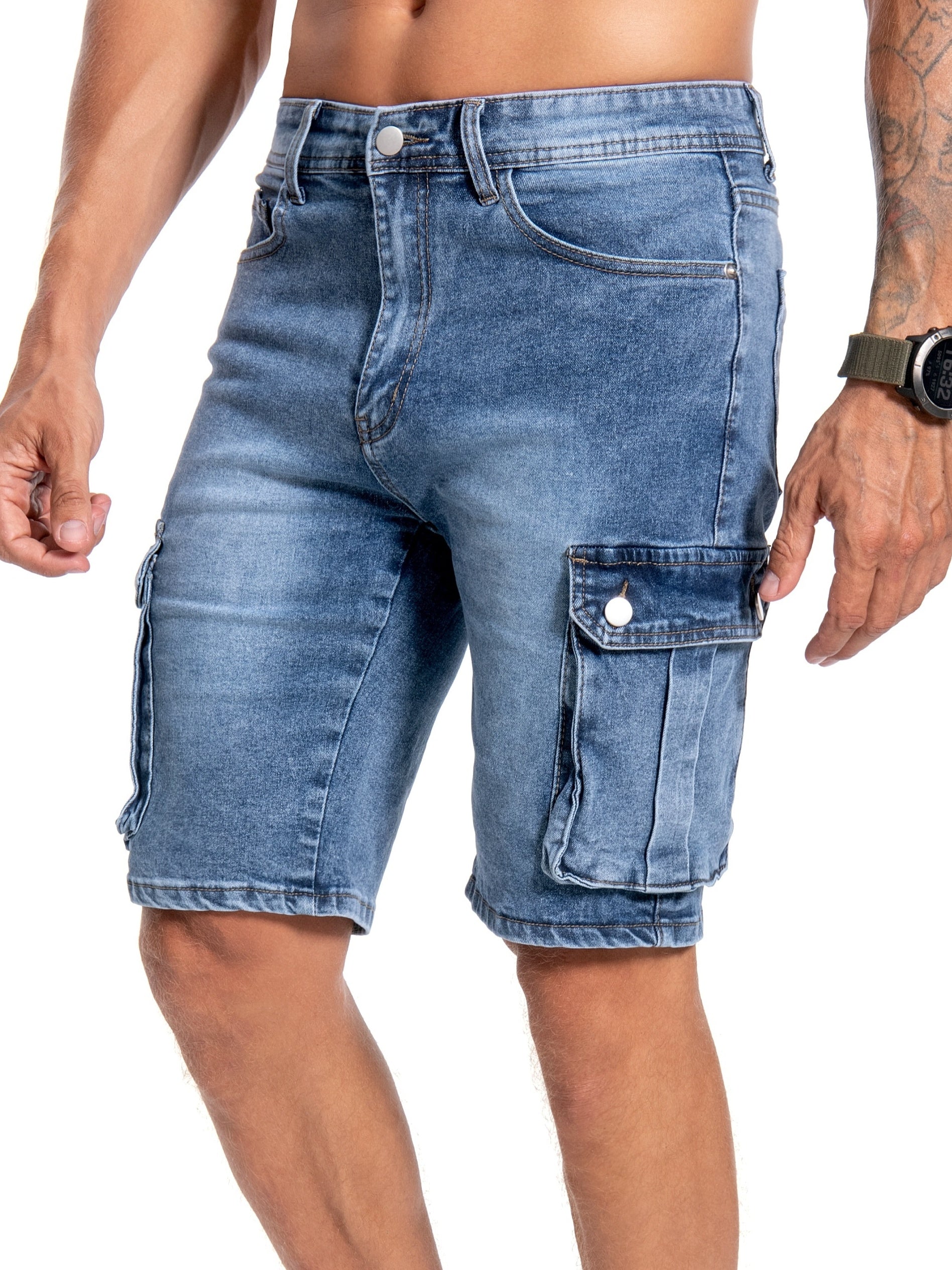 Herren cargo denim shorts